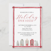 Invitation Simple Russe Aquarelle Vacances Open House Rouge (Devant)