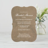 Invitation simple Rustic Burlap (Debout devant)
