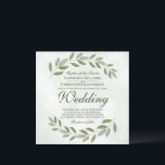 Invitation Simple Rustic Garden Feuilles Sage Green Mariage<br><div class="desc">Ces magnifiques invitations de mariage présentent un design simple avec du texte vert sauge entouré de sprigs peints à la main de feuilles aquarelles. L'arrière - plan est marbré,  lui donnant à la fois profondeur et texture. Parfait pour une cérémonie en plein air ou en jardin.</div>