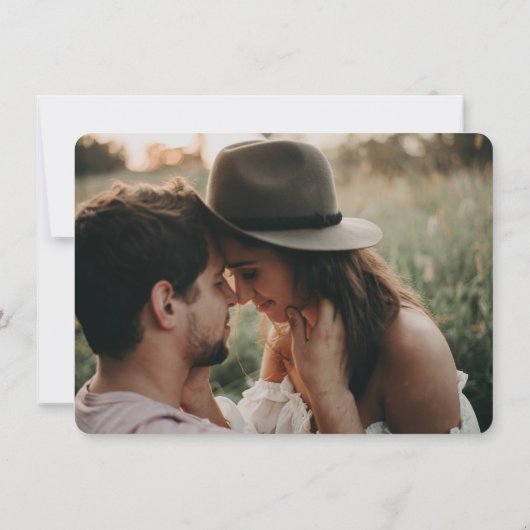 Invitation Simple Rustic Kraft 2 Mariage photo (Dos)