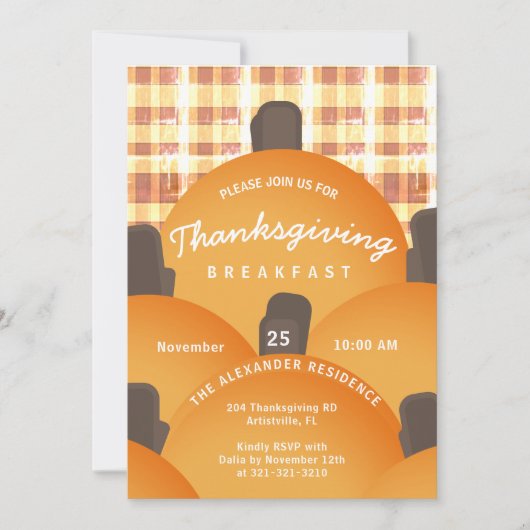 Invitation Simple Rustic Thanksgiving Petit-Invitation (Devant)