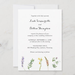Invitation Simple Rustique Bohème Fleur Sauvage Mariage Tout