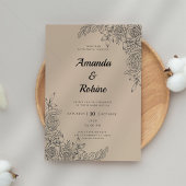 Invitation Simple rustique élégant Mariage moderne