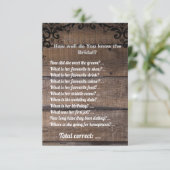 Invitation simple Rustique Fête des mariées de boi (Debout devant)