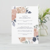 Invitation Simple Rustique Floral Fêtons l'invitation (Debout devant)