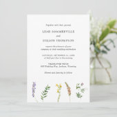 Invitation Simple Rustique Floral Fleur sauvage Mariage éléga (Debout devant)