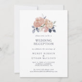 Invitation Simple Rustique Floral Mariage Réception Invitatio (Devant)