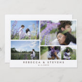 Invitation Simple rustique Kraft Photo Collage Mariage de scr (Devant / Derrière)