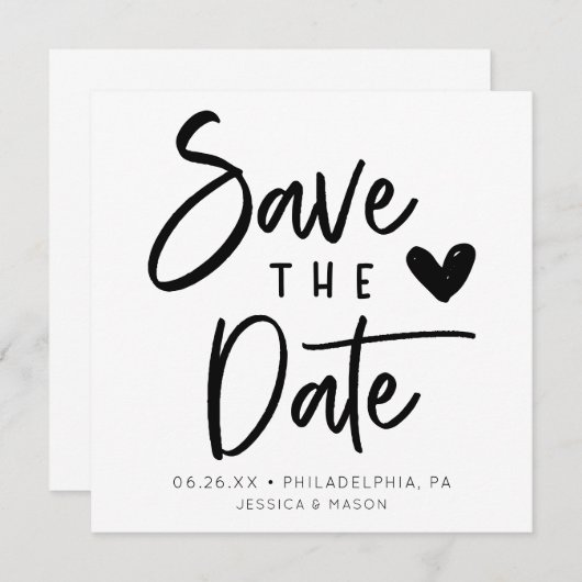 Invitation Simple Rustique Mariage manuscrit Enregistrer La D (Devant / Derrière)