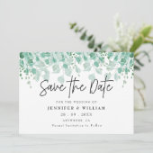 Invitation Simple rustique Sage Green Eucalyptus Enregistrer (Debout devant)