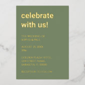 Invitation simple Sage Green Mariage Foil (Recto)