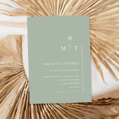 Invitation Simple Sage Green Minimal Chic Mariage