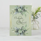 Invitation Simple Sage Green Moderne Mariage Boarder (Debout devant)