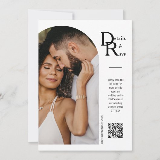 Invitation Simple Sage Green Moderne Minimal Boho Arch QR Cod (Dos)