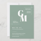 Invitation Simple Sage Green Moderne Minimal Mariage QR Code (Devant)
