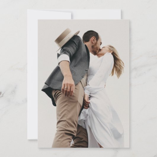 Invitation Simple Sage Green Script Mariage photo (Dos)