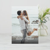 Invitation Simple Sage Green Script Photo QR Code Mariage (Debout devant)