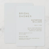 Invitation Simple Sage Mariage Moderne Shower (Devant / Derrière)