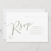 Invitation Simple Sage Vert et blanc Moderne Calligraphie RSV (Devant)