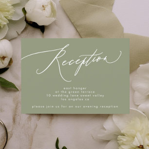 Invitation Simple Sage Vert et blanc Modernité Calligraphie