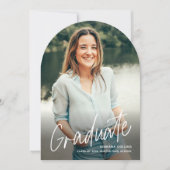 Invitation Simple Script 2 Photo Arch Graduation (Devant)