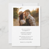 Invitation Simple Script 2 Photo Fiançailles Mariage (Dos)