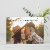 Invitation Simple Script 2 Photo Fiançailles Mariage (Debout devant)