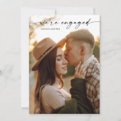 Invitation Simple Script 2 Photo Mariage Fiançailles (Devant)