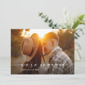 Invitation Simple Script 2 Photo Mariage Fiançailles (Debout devant)