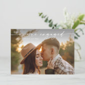 Invitation Simple Script 2 Photo Mariage Fiançailles (Debout devant)