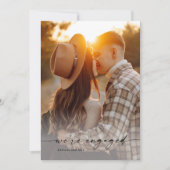 Invitation Simple Script 2 Photo Mariage Fiançailles (Devant)