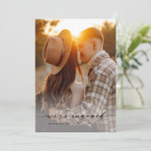 Invitation Simple Script 2 Photo Mariage Fiançailles (Debout devant)