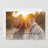 Invitation Simple Script 2 Photo Mariage Fiançailles (Devant)