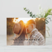 Invitation Simple Script 2 Photo Mariage Fiançailles (Debout devant)