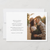 Invitation Simple Script 2 Photo Mariage Fiançailles (Dos)