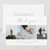 Invitation Simple Script 3 Photo Mariage (Devant / Derrière)