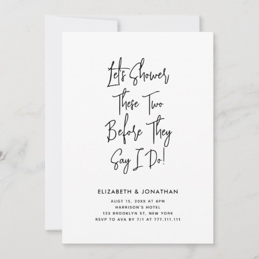 Invitation Simple Script Couple Douche Avant Qu'Ils Disent Qu (Devant)