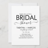 Invitation Simple Script de Motif de Marbre pour Baby Shower  (Devant)