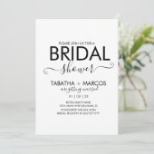 Invitation Simple Script de Motif de Marbre pour Baby Shower  (Debout devant)