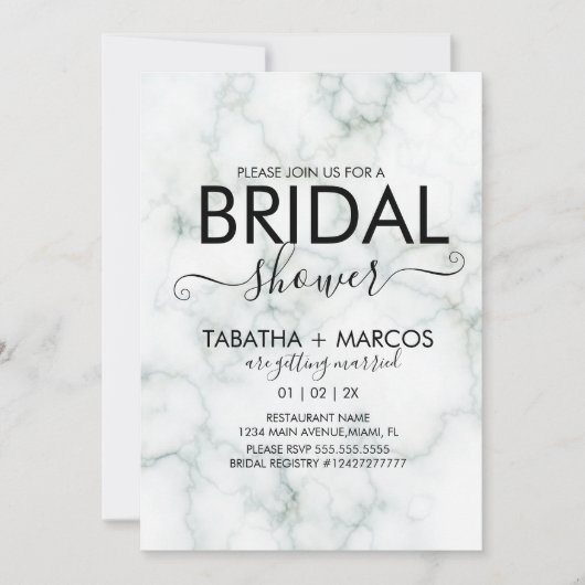 Invitation Simple Script Élégant de Mariage de Fille  (Devant)