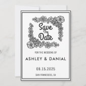 Invitation Simple script floral wreath Wedding Enregistrer la (Devant)