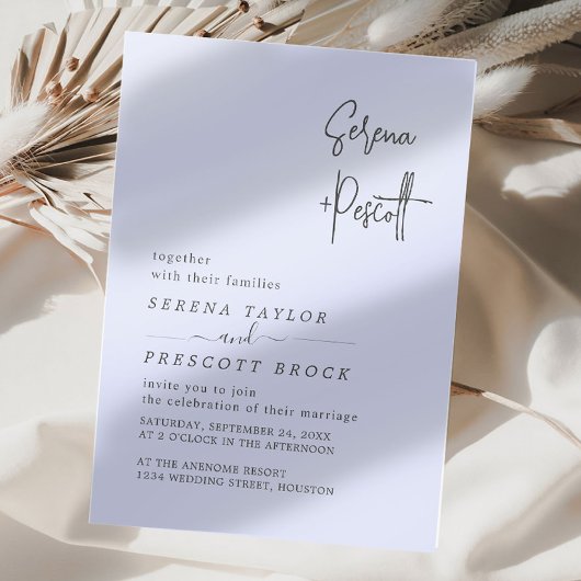 Invitation Simple Script Mariage