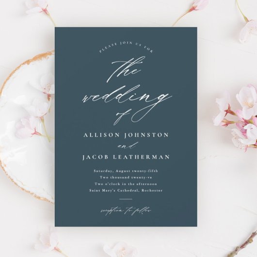 Invitation Simple Script Mariage
