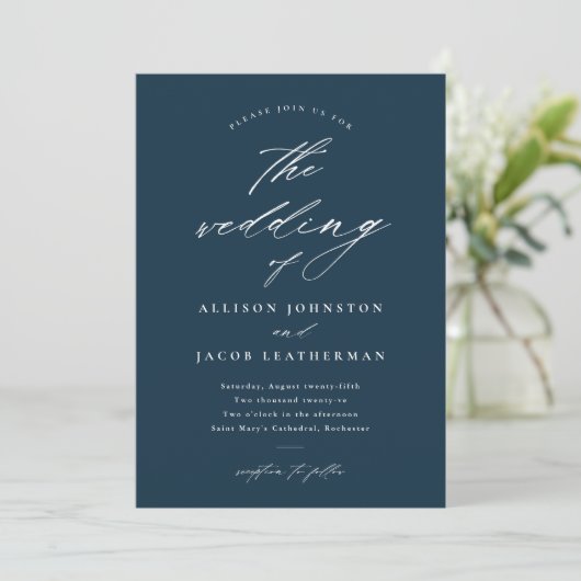 Invitation Simple Script Mariage (Debout devant)