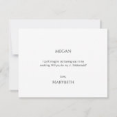 Invitation Simple Script Minimal Junior Bridesmaid Propositio (Dos)