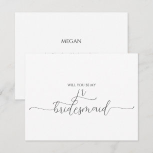 Invitation Simple Script Minimal Junior Bridesmaid Propositio