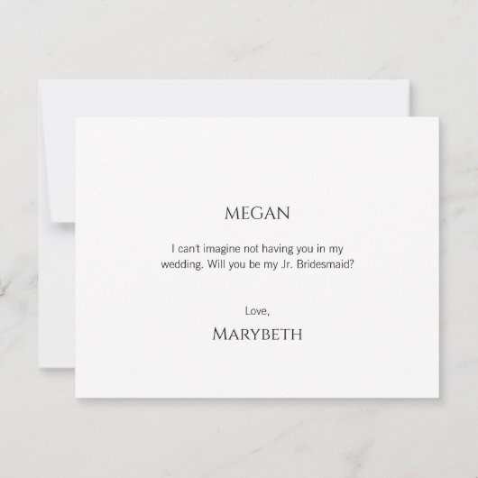 Invitation Simple Script Minimal Junior Bridesmaid Propositio (Dos)