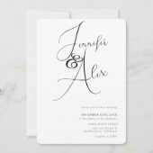 Invitation Simple Script Minimalist Photo Collage Wedding (Devant)