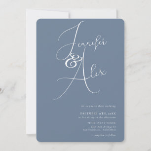 Invitation Simple Script Minimaliste Mariage Photo Collage