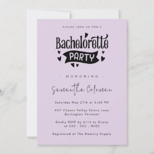 Invitation Simple Script minimaliste Moderne Bachelorette Par